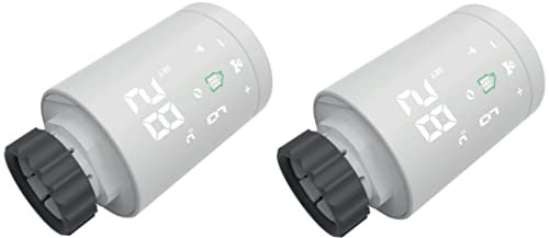 Homcloud 2 x Smart Digital Thermostatventil für Heizkörper, funktioniert mit Zigbee, APP, Alexa oder Google