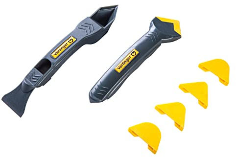 VERLINGER Silikonentferner Werkzeug Set, Fugenmesser inklusive Silikonkissen Silikon Entfernen Abzieher, Fugenabzieher Fugenkratzer Fliesen Fugenentferner Silikonfugenentfernere