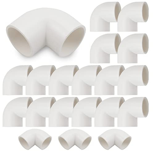 Bwintech 20 Pcs 20mm (1/2 ) 90 degrés coude raccord coulissant raccord de tuyau en PVC-U raccord d'embrayage coude connexion de tuyau d'eau de jardin