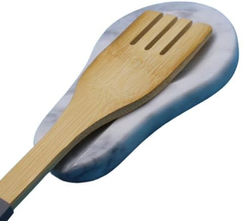 Marble Spoon Rest - Heat-Resistant, Spoon Holder for Stove Top - Kitchen Utensil Holder for Spoon, Ladle, Spatula & Other Accessories