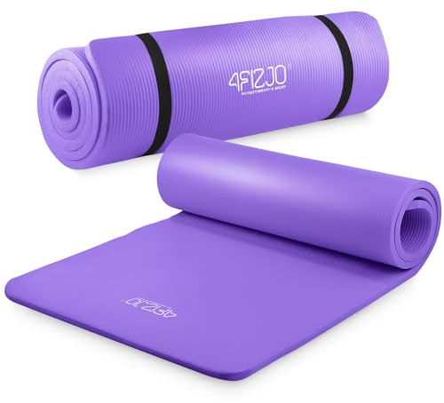 4FIZJO Fitnessmatte mit Tragegurt, Abm. 180x60 cm, NBR-Schaumstoff, Rutschfest, Komfort, In & Outdor, Pilatesmatte, Yoga Matte, Sportmatte, Gymnastikmatte, Trainingsmatte