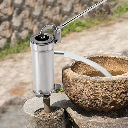 chennnls Tiefbrunnenwasserpumpe Handpressepumpe Edelstahl - Wasserpumpe Schwengelpumpe-Wasserpumpe Schüttelwasserpumpe für Hausgarten Yard für Grundwasser bis zu 8 m Tiefe