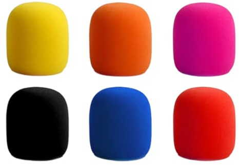6 Stück Bunte Universelle Schaumstoff Mikrofonabdeckung, Mikrofon Windschutz, Waschbarer Mikrofon Windschutz, Wiederverwendbar Schwamm Windschutz, Für Meisten Handmikrofone