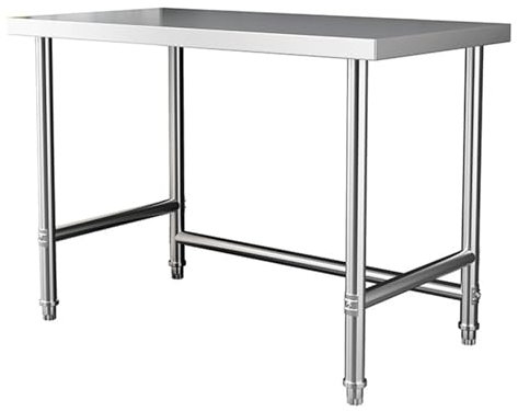 Edelstahltisch Outdoor küchenschrank,Edelstahl Tisch mit Verstellbare Füße,Küche Edelstahl Arbeitstisch,Tisch Terrasse Wetterfest,Gastro Tisch Sideboard,für Restaurant Hotel Grilltisch Beistelltisch(S