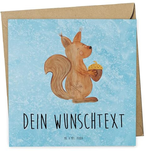 Mr. & Mrs. Panda Personalisierte Karten Eichhörnchen Weihnachten - Geschenke, Vogel, Guten Rutsch, Karte, Postkarte personalisiert, Neujahr, Weihnachtsgruß, grußkarte, Frohe, Grußkarten