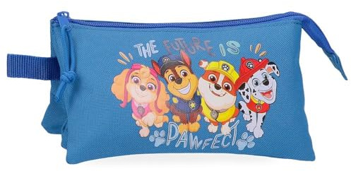 Joumma Paw Patrol Estuche Triple, Azul, Poliéster | La Patrulla Canina