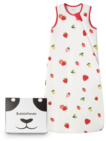 BubblePanda Rayon Made from Bamboo Sleep Sack 6-12 Months 1.0 Tog Soft Toddler Sleeping Sack for Babies 2-Way Zipper Baby Wearable Blanket