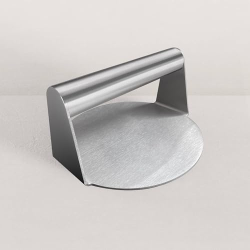Verycook Presse pour Smash Burger en INOX Idéal pour réaliser des Smash Burger à la plancha Presse épaisse avec poignée INOX pour Une Bonne Prise en Main Large Surface Plate (Ø14cm) pour Bien