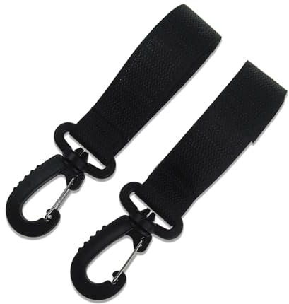 Paodduk Kinderwagenhaken für Taschen, Kinderwagenclips und -Haken, Um 360 Grad drehbare Clip-Karabiner, 2 Stück Mutter-Geldbörse, Haushalts-Kindermädchen, große Kinderwagen-Aufhänger-Haken