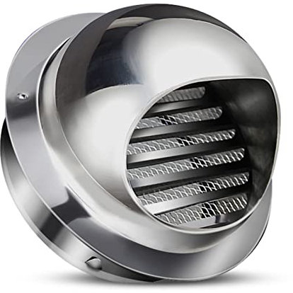 NINHFTDROU Tapa de ventilación, Extractor Externo, ventilación de Aire de sofito Redondo, con Malla de Pantalla, for baño de Cocina de Oficina(80mm/3.2in)