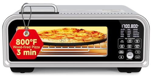 Kitchen Elite - Freidora de aire para horno tostador, 15 en 1, control NTC de encimera de horno de convección digital, horno portátil de pizza de acero inoxidable para pizza de 12 pies / 9 rebanadas,