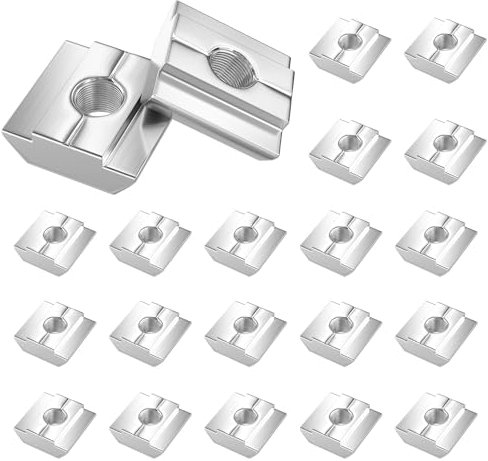 SCOOYUCK 30 Stück Nutensteine M6, Serie 30 Schiebemuttern，T Nut Hammermutter, für Aluminiumprofil Extrusionsschlitz Schiene (EU30-M6)