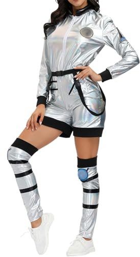 TYUIOP kostüm 80er Jahre Damen Halloween-kostüm für Erwachsene, orangefarbenes gefangenenkostüm Glitzer Jumpsuit Silvester Outfit Karneval Winter sexy
