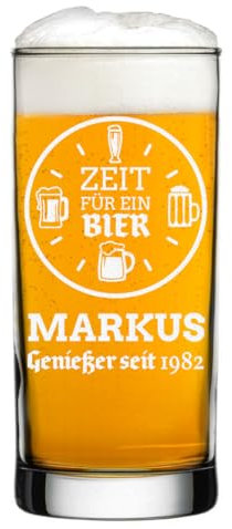 polar-effekt Vaso de cerveza Longdrink de 485 ml con grabado como regalo para hombres, apto para lavavajillas, vaso con nombre, para pils, exportación y cerveza artesanal, sin BPA