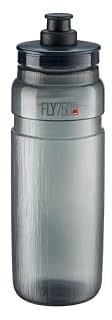 ELITE Bidón Fly Tex 750 ml Transparente Ahumado, Botella Ligera 51 g Textura Antideslizante Alto Flujo, Sin BPA, Carretera MTB