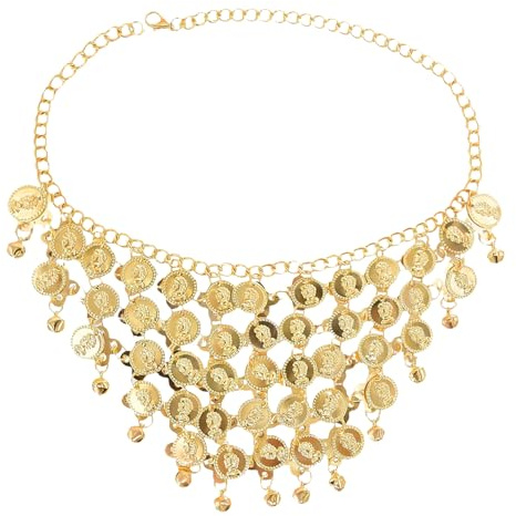 BORFUE Belly Dance Accessories Belly Dance Gold Necklace Retro Gothic Collar Carnival Jewelry Costume for Party, Festival Performance