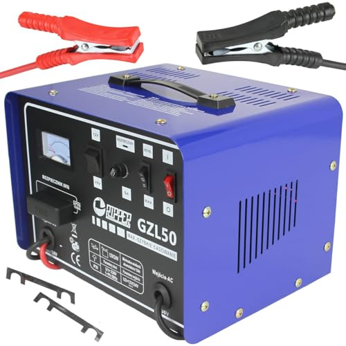 Caricabatterie Auto con Ricarica Rapida | 12-24V | Corrente di Picco 50 A | Portatile | Blu