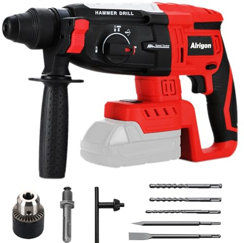 Cordless Rotary Hammer Drill Compatible with Milwaukee 18V Battery, Brushless SDS 2.6 Joules Rotary Hammer Drill for Concrete Home Use and Professional Construction Work(Battery not included)