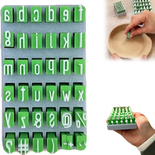 BommFu Set di timbri per lettere | lettere per fai da te | lettere grandi e minuscole e simbolo | Utensile per bricolage versatile – facile da usare per principianti ed esperti