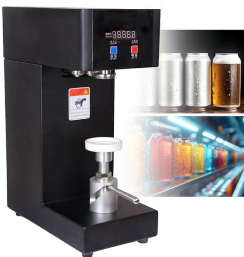 5pcs/Min Can Sealing Machine Can Sealer, Tea Tin Can Bottle Sealing Machine, Electric Bottle Pop Soda Beer Canning Sealer, 5.5 cm/2.2 inch Diameter, Height Adjustable,Black