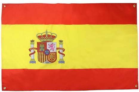 AZ FLAG Flagge Spanien 150x90 cm Fahne Spanische Leichtes Polyester 4 Ösen | Für innen dekorative Flagge España doppelte Nähte und verstärkte Kanten mit Metallösen