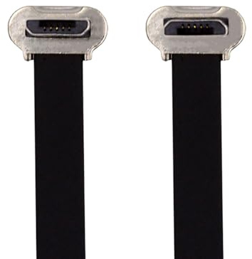xiwai 90 Degree Micro USB2.0 Male to Micro USB Male 5Pin Ultra Slim Flat Data Charging Cable 16cm Down to Up Angle Connector