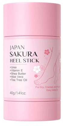 Heel Stick 40 g – Baume pour pieds urée et beurre de karité pour talons craquelés, adoucissant les callosités, hydratant pour les pieds Japon Sakura non gras avec aloe et vitamine E, réparation de