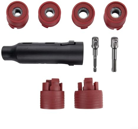 Besttoolifes Lot de 9 brosses de nettoyage de goujons de roue, adaptateur de filetage pour voiture, écrous et rouilles, kit d'entretien 12-28 mm
