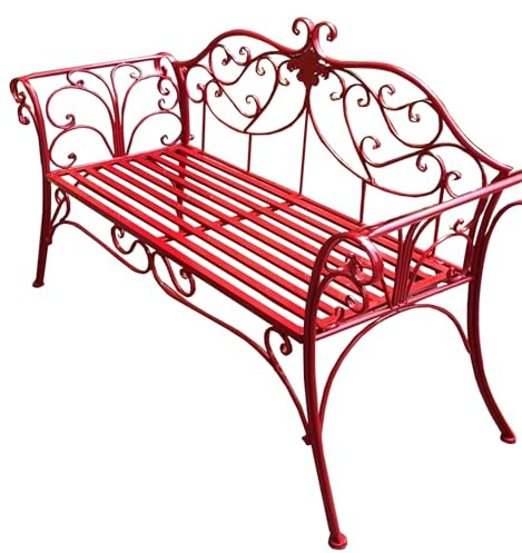 Patio Gartenbank Park Metall Rot Outdoor Bänke, Eisen Vintage Antik Möbel Stuhl, für Outdoor Veranda, Rasen, Balkon, Hinterhof