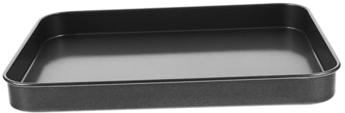 Healifty Plateau à Gâteau Rectangulaire en Métal Noir Plateau de Service Résistant Vaisselle D'hôtel pour Buffet et Fête Vintage Plat de Présentation Élégant
