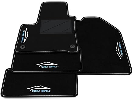 Auto Fußmatten Forza Napoli Meister 2025 kompatibel mit Kia e-Soul 2019–2025 | Maßgeschneidertes Teppich-Set, Personalisierte Auto Fußmatten Fußball