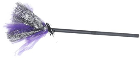 minkissy Escoba de Bruja para Halloween Morada Accesorio de Cosplay Infantil Decoración Festiva y Complemento para Disfraces Temáticos