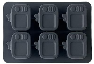 Acunny Molde De Hielo Para Cócteles - Cubitera de Silicona con Forma de TV | Reutilizable con 6 Cavidades y Tapa para Elaboración de Bebidas Cócteles Hogar Restaurante