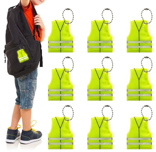 Generico Reflektierender Anhänger, wasserdicht, doppelseitig, reflektierend, für Rucksack, 9 Stück, wasserdicht, hohe Sichtbarkeit, für Hundehalsbänder, Reißverschlüsse, Rucksäcke, Fahrräder, Jacken