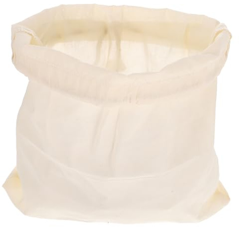 Kisangel Bolsa Filtrante de Tela de Algodón 30X30 CM Malla Fina y Cordón Ajustable para Filtrar Leche de Soja Café Frío y Zumos Caseros Reutilizable para Uso Doméstico y Restaurantes