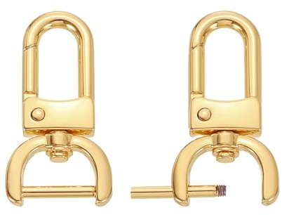 QUARKZMAN Karabinerhaken mit Drehgelenk Abnehmbare D-Ringe Wirbelkarabiner Hummerkarabiner Ersatz Taschenzubehör für DIY Handtasche Schlüsselanhänger