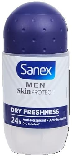 Sanex Men - Desodorante en roll-on/Skin Protect antitranspirante (6 unidades, frescor seco, 55 ml)