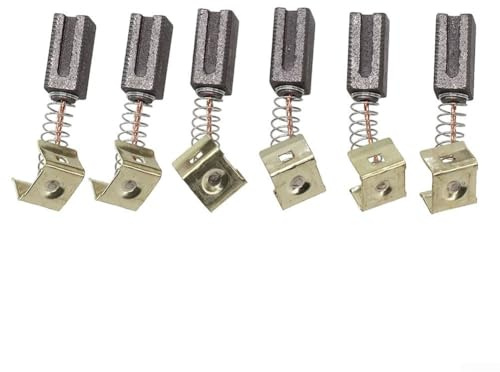 Kit di 6 spazzole di carbone di ricambio per smerigliatrici angolari Black & Decker CD105, CD110, CD115, KG900, KG915, KG725, AST6, AST6XC, AST15, FG005