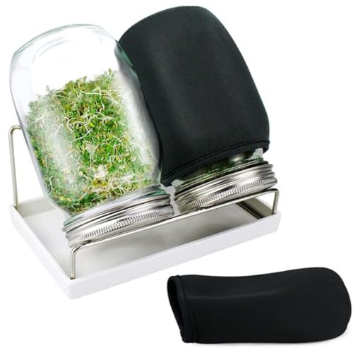 Wilafury Kit de Cultivo de brotes de Frijol, Kit de Cultivo de brotes Multiusos con circulación de Aire y Drenaje con 2 Botellas para Semillas de Alfalfa y Frijoles