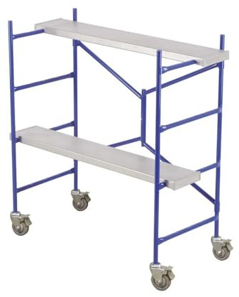 Portable Scaffold Platform Multi-use Mini Scaffold Portable 4 Step Ladder Rolling Metal Work Platform