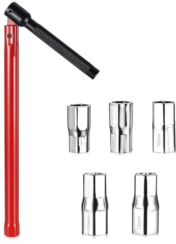 8-14 mm socket wrench set for confined spaces, adjustable socket wrench set | Spanner Set with 6 Sockets, Tap Spanner for Tight Space, Plumbers Tools for Sinks Bath Basin Kitchen Plumbing Tools