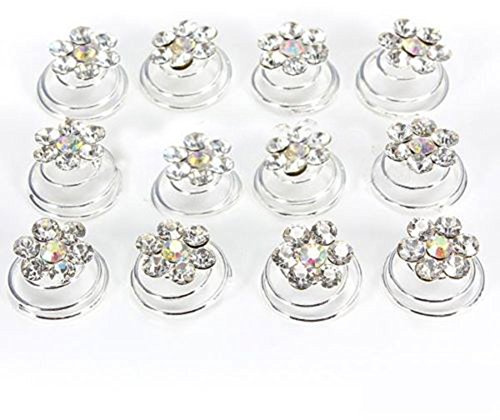 Bluelans® 12 x spiraltvinnad krypande brud bröllopsklämma hårnålar (blomma virvelstift)