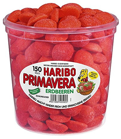 Bonbons Haribo | Mousse De Fraises Primavera (150 Pièces) | Haribo Bonbon | Bonbon Haribo En Gros | 150 Pack | 1200 Gramme Total