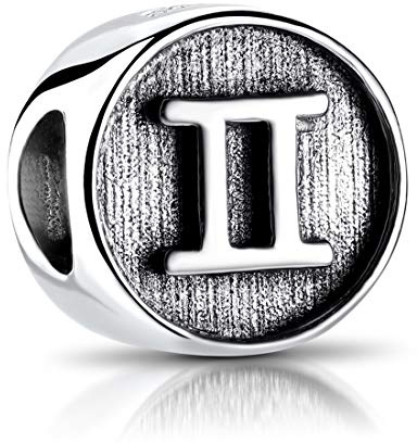 MATERIA by Matthias Wagner Pendentif signe astrologique Gémeaux en argent 925 pour bracelet #584