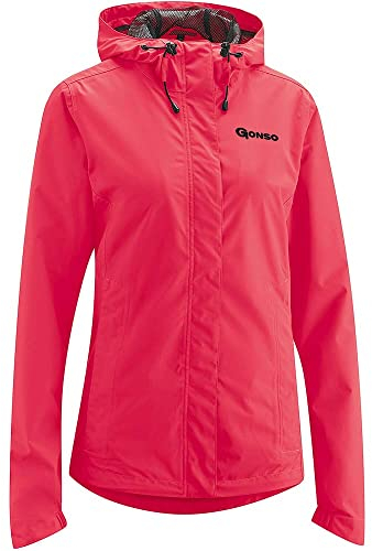 Gonso Sura Light, Damen Fahrradjacke, Wasserdichte Regenjacke, Wasserdicht bis 10.000 mm & winddicht, G-Tex, 2-Lagenlaminat & getapte Nähte, Weite Passform, PFC-frei, Pink, Gr. 46