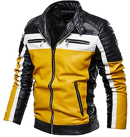 LDLXDR Men's Jackets-Motorcycle jacket, plush, leather jacket