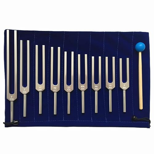 Solfeggio Stimmgabel Set - 9 Stimmgabel - Perfekt für DNA-Heilung, Chakra, Klangtherapie, spirituell (Geschenkbox-Verpackung)