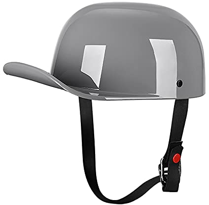 Woljay Woljay Jahrgang Jethelm Motorradhelm Retro Baseball Kappe Halbhelm Männer Frauen für Kreuzer Straße Roller Moped - DOT Certified (Gray,M)