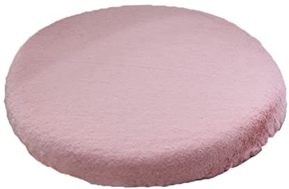 Yadlan Sitzpolster Rund 40 cm, Sitzkissen Esszimmerstuhl 6er Set, Stuhlkissen 40x40 6er Set Ohne BäNder, 4cm Dick Anti-Verformung Stuhlauflage Fell GedäChtnisschaum, Bezug Abnehmbarer Rosa
