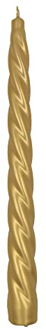 Edle Spiralkerzen Vintage No. 1 in Gold Metallic - 5 Stück Twisted Candles I gedrehte Spiral Kerzen Stabkerzen Spitzkerzen - 23 x 2,2 cm - Trendkerzen